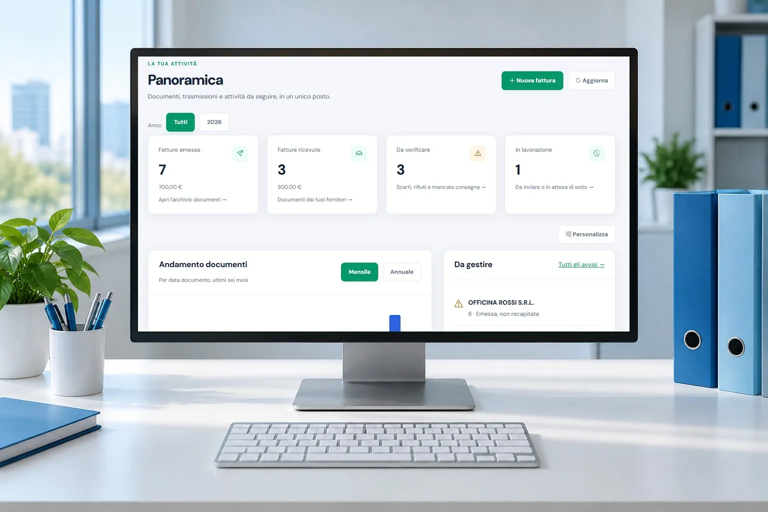 FePro su un monitor, in una scena creata per SMNet